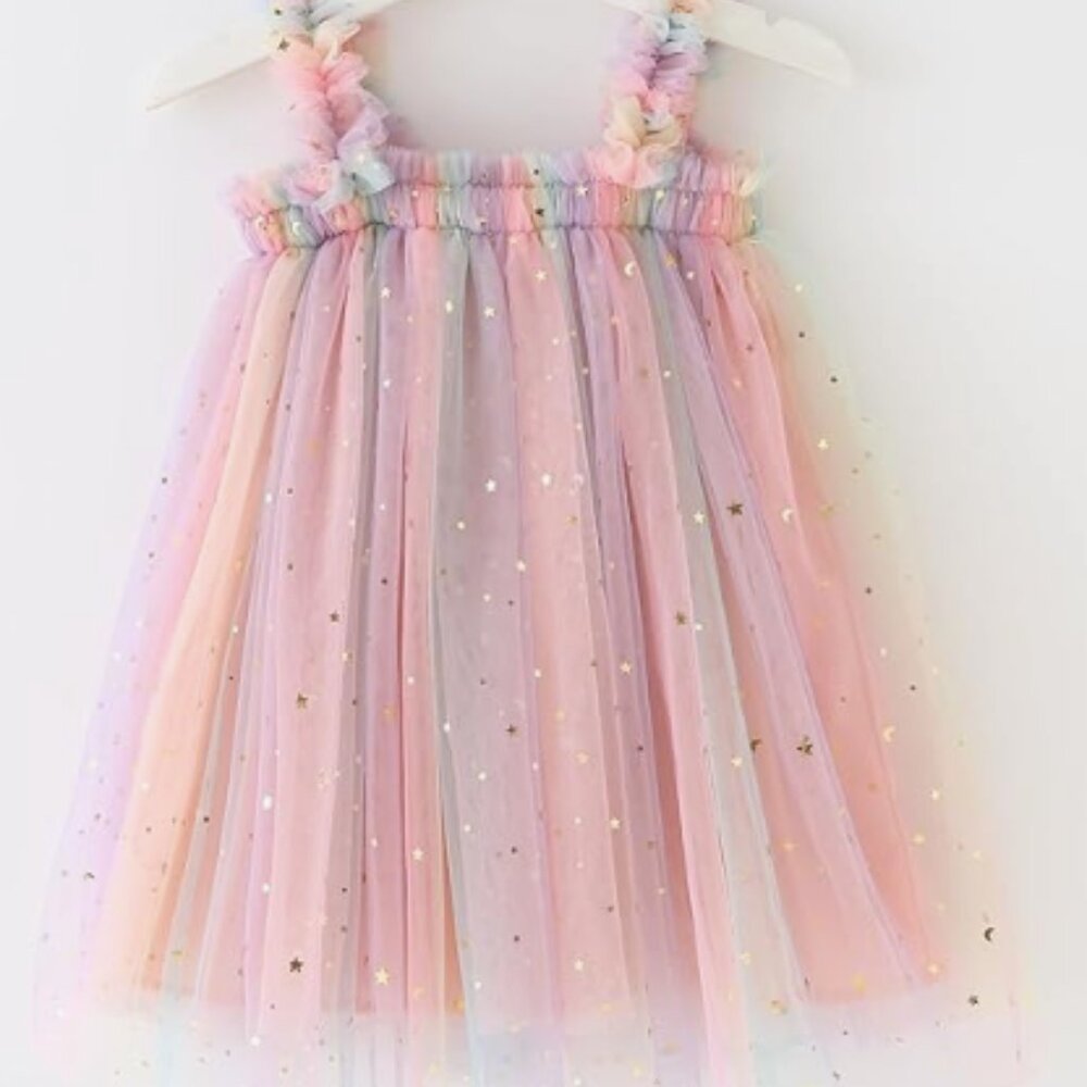 Baby Girls Tulle Tutu Dress Summer Birthday Party Babydoll Dresses Size 1 year